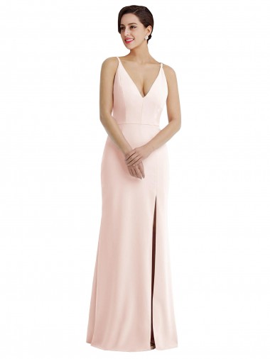 V-Back Pink Trumpet V-Neck Long Formal Evening Gown / Prom Dress / Bridesmaid Dress Hobart