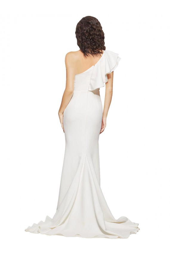 Ivory Sheath One Shoulder Sweep Train Semi Formal Evening Dress / Prom Dress / Bridesmaid Dress Hobart