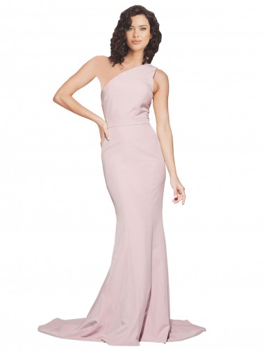 Mauve Sheath One Shoulder Sweep Train Semi Formal Evening Dress / Prom Dress / Bridesmaid Dress Hobart