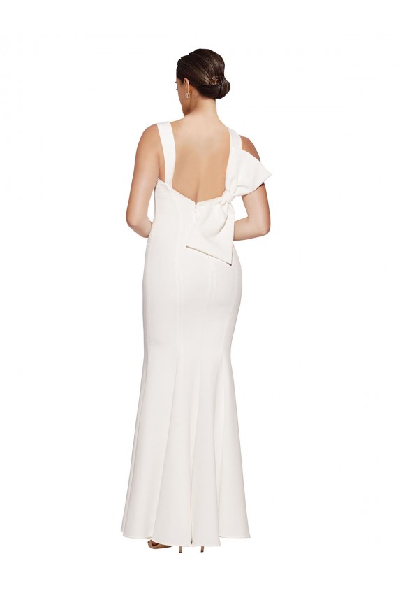 Low Back Ivory Sheath Square Neck Long Formal Evening Gown / Prom Dress / Bridesmaid Dress Hobart