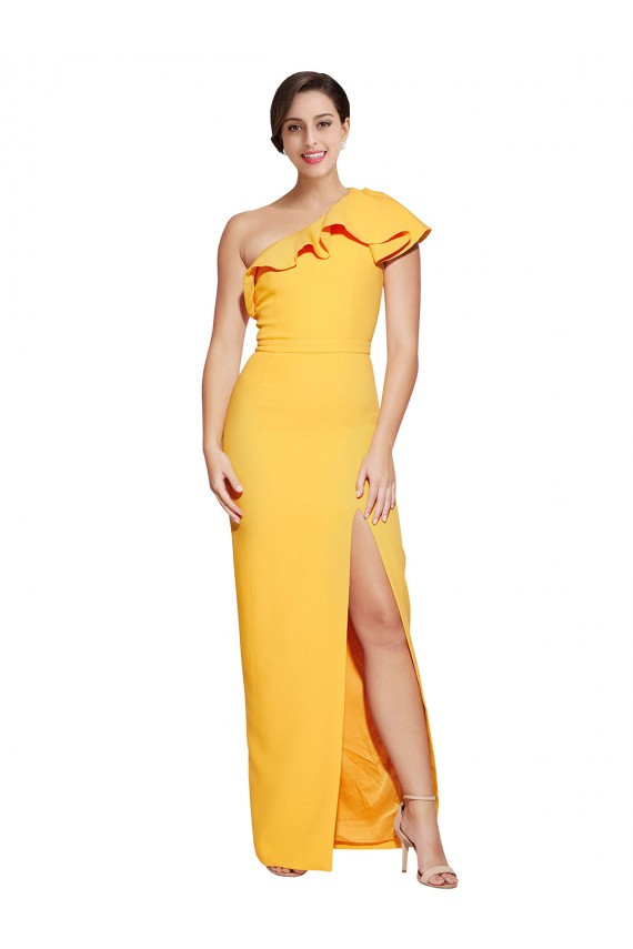 Saffron Sheath One Shoulder Long Formal Evening Gown / Prom Dress / Bridesmaid Dress Hobart