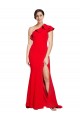 Red Sheath One Shoulder Sweep Train Semi Formal Evening Dress / Prom Dress / Bridesmaid Dress Hobart