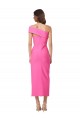 Fuchsia Sheath One Shoulder Midi Length Formal Evening Gown / Prom Dress / Bridesmaid Dress Hobart