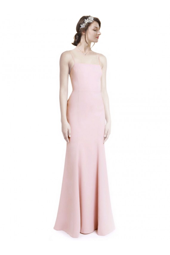 Open Back Pink Mermaid, Sheath Square Neck Long Prom Dress / Bridesmaid Dress Hobart