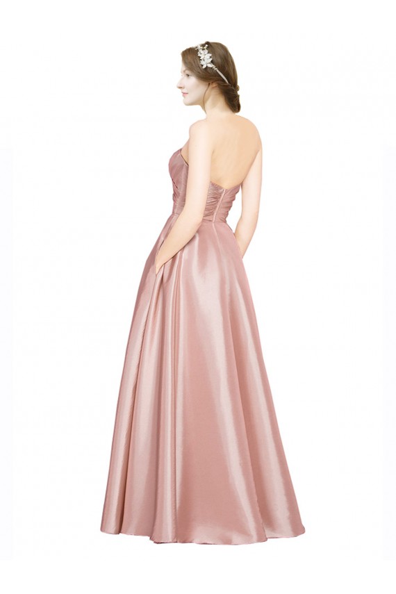 Low Back A-Line Strapless Long Black Tie Evening Gown / Prom Dress / Bridesmaid Dress Hobart