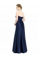 Low Back Dark Navy A-Line Sweetheart Long Black Tie Evening Gown / Bridesmaid Dress Hobart