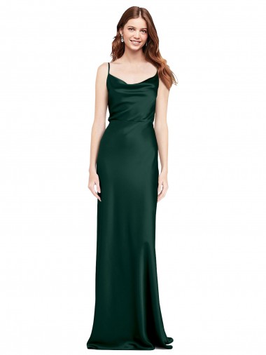 V-Back Hunter Sheath Cowl Neck Long Black Tie Evening Gown / Prom Dress / Bridesmaid Dress Hobart