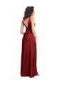 V-Back Burgundy A-Line V-Neck Sleeveless Long Formal Dress / Bridesmaid Dress Hobart