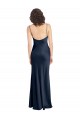 Open Back Dark Navy A-Line Cowl Neck Long Black Tie Evening Gown / Prom Dress / Bridesmaid Dress Hobart