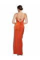Open Back Rust Sheath Cowl Neck Sweep Train Formal Evening Gown / Prom Dress / Bridesmaid Dress Hobart