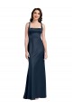 Low Back Dark Navy A-Line Square Neck Long Formal Evening Gown / Prom Dress / Bridesmaid Dress Hobart