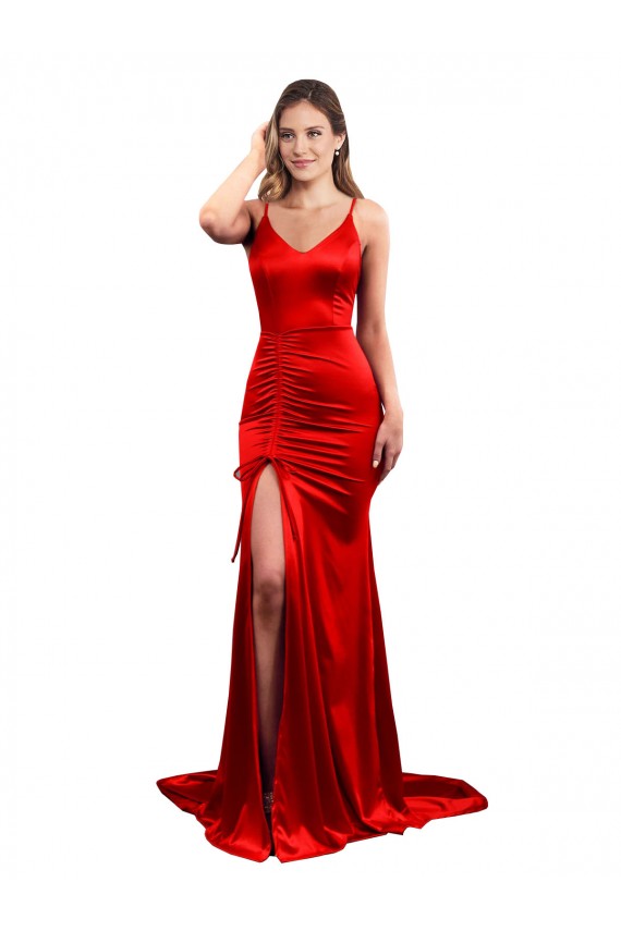 Low Back Red Mermaid Sweetheart Long Evening Dress / Bridesmaid Dress Hobart