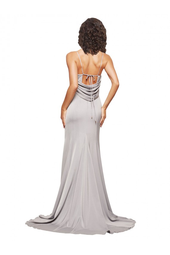 Low Back A-Line High Neck Sweep Train Formal Evening Gown / Prom Dress / Bridesmaid Dress Hobart