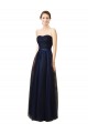 Dark Navy A-Line Strapless Long Bridesmaid Gown Hobart