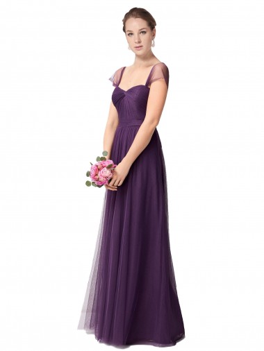 Plum Purple A-Line Sweetheart Long Bridesmaid Dress Hobart