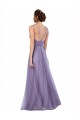 V-Back Watermelon A-Line Spaghetti Straps Long Bridesmaid Dress Hobart