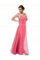 V-Back Watermelon A-Line Spaghetti Straps Long Bridesmaid Dress Hobart