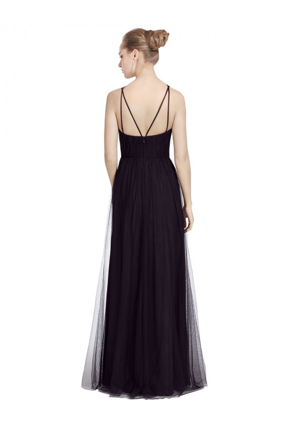 Black A-Line High Neck Long Bridesmaid Gown Hobart
