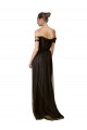 Black A-Line Off the Shoulder Long Bridesmaid Dress Hobart
