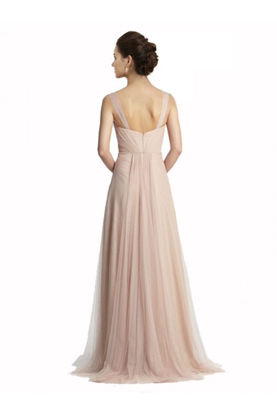 Nude A-Line Square Neck Long Bridesmaid Evening Dress Hobart