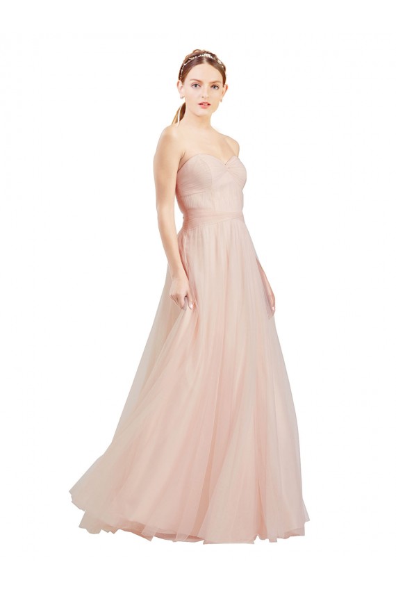 Open Back Pink A-Line Strapless Long Semi Formal Dress / Bridesmaid Dress Hobart