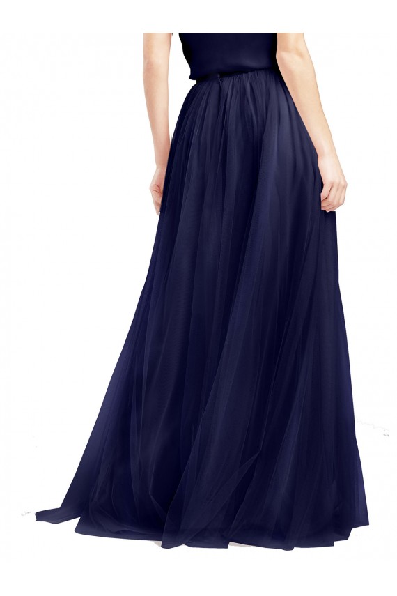 Navy Blue A-Line High Neck Long Semi Formal Evening Dress / Bridesmaid Dress Hobart