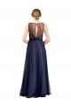 Keyhole Back Burgundy A-Line Boat Neck Long Semi Formal Evening Dress / Bridesmaid Dress Hobart