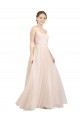 Open Back Pink A-Line Scoop Neck Long Semi Formal Evening Dress / Bridesmaid Dress Hobart
