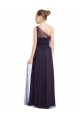 Black A-Line One Shoulder Sleeveless Long Bridesmaid Dress Hobart