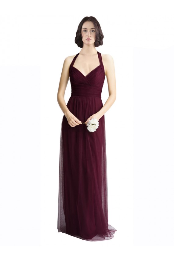 Keyhole Back Red A-Line V-Neck Long Bridesmaid Dress / Evening Dress Hobart