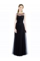 Low Back Black A-Line Illusion Neck Long Bridesmaid Dress Hobart