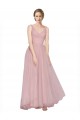 V-Back Pink A-Line V-Neck Long Bridesmaid Dress Hobart