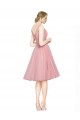 Pink A-Line V-Neck Knee Length Bridesmaid Gown Hobart
