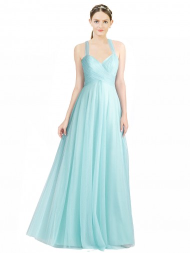 Low Back Mint Green A-Line Sweetheart Long Bridesmaid Dress Hobart