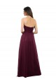 Low Back Burgundy A-Line Strapless Long Bridesmaid Dress Hobart