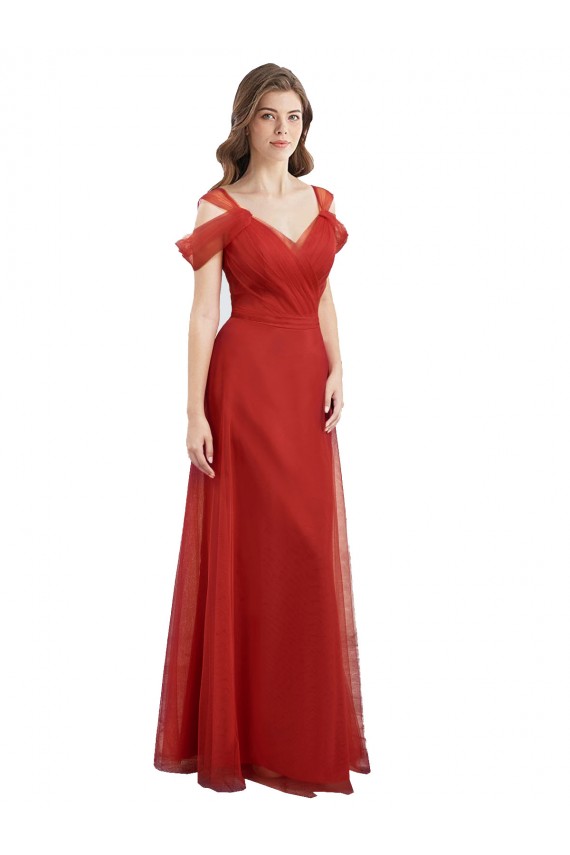 V-Back Red A-Line Sweetheart Long Formal Dress / Bridesmaid Dress Hobart