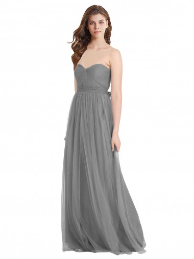 Slate Grey A-Line Sweetheart Long Bridesmaid Gown Hobart