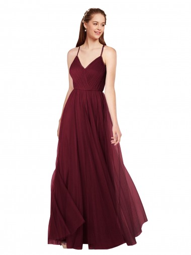 Keyhole Back Burgundy A-Line Sweetheart Long Bridesmaid Dress Hobart