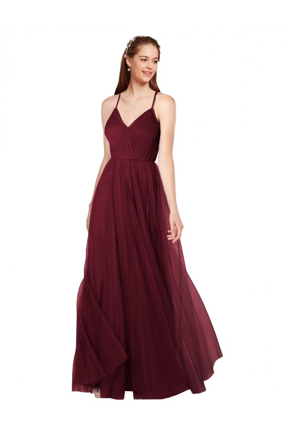 Keyhole Back Burgundy A-Line Sweetheart Long Bridesmaid Dress Hobart