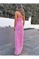 Shown Color Sheath Halter Neck Long Prom Dress Hobart