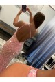 Pink Sheath One Shoulder Sweep Train Prom Dress Hobart