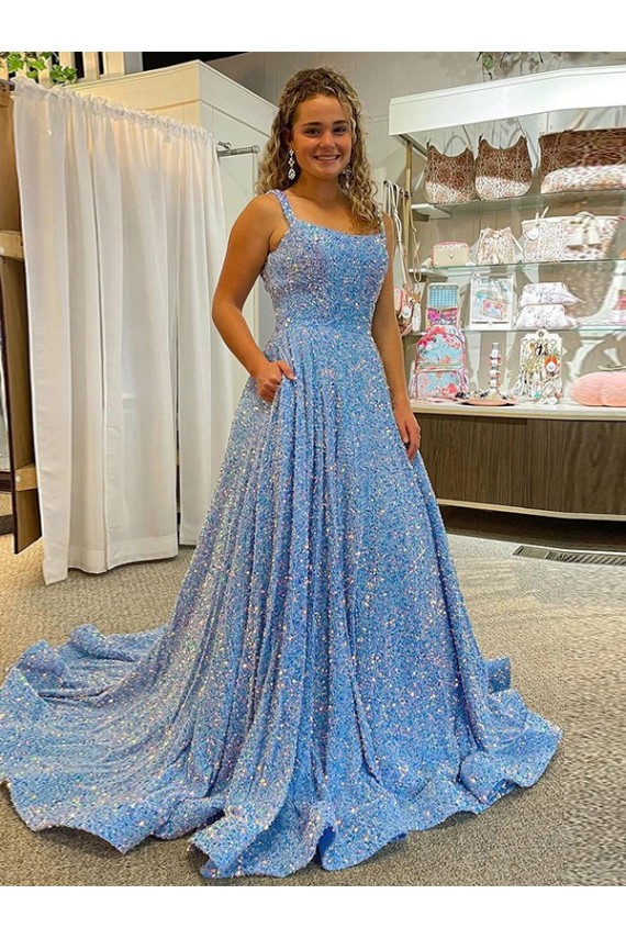 Shown Color A-Line Scoop Neck Court Train Prom Dress / Evening Dress Hobart