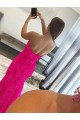 Fuchsia Sheath Strapless Sweep Train Prom Dress Hobart