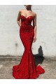 Burgundy Mermaid Sweetheart Court Train Prom Dress / Evening Gown Hobart