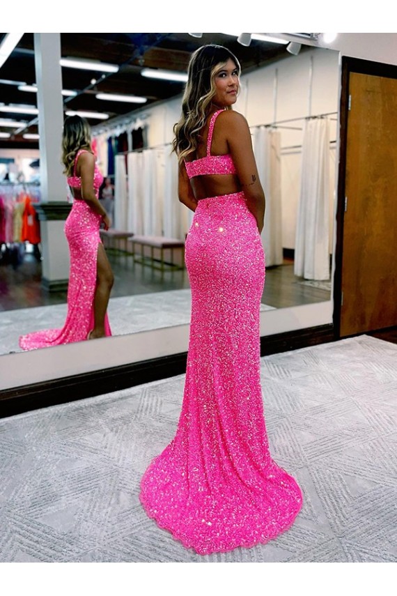Shown Color Sheath V-Neck Long Sweep Train Evening Dress Hobart