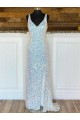 Sheath V-Neck Sweep Train Evening Gown / Prom Dress Hobart