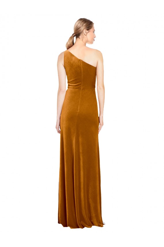 Gold A-Line One Shoulder Long Formal Evening Gown / Prom Dress / Bridesmaid Dress Hobart