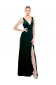 V-Back Dark Green A-Line V-Neck Long Black Tie Evening Dress / Prom Dress / Bridesmaid Dress Hobart