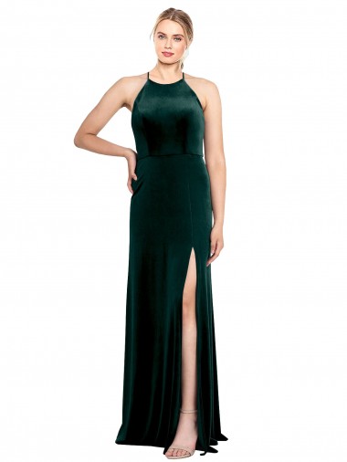 Keyhole Back Dark Green A-Line Jewel Neck Long Prom Dress / Bridesmaid Dress Hobart
