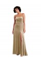 Low Back Champagne A-Line Square Neck Long Formal Evening Gown / Prom Dress / Bridesmaid Dress Hobart